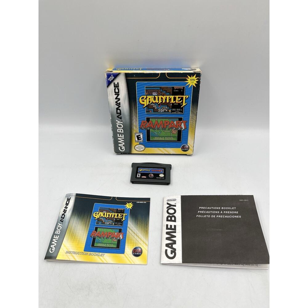 Gauntlet & Rampart Nintendo Game Boy Advance Cib Complete Manual Box Tested